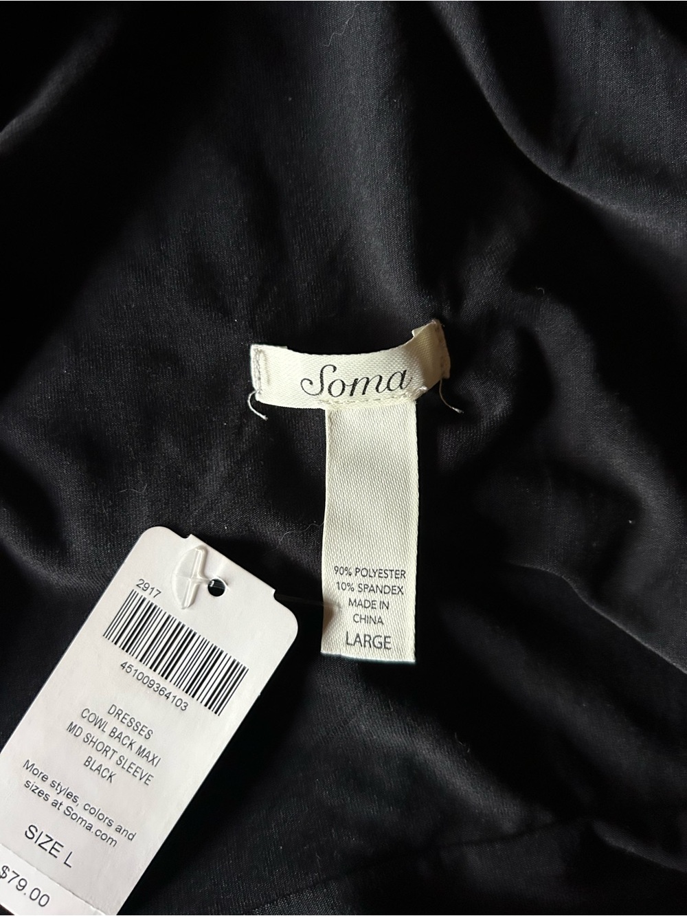 Soma Black Cowl Back Maxi Dress (L) - Picture 6 of 7